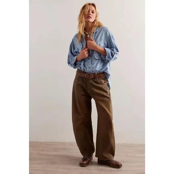 New Free People We The Free Good Luck Coated Jeans Size 31 - Picture 1 of 9